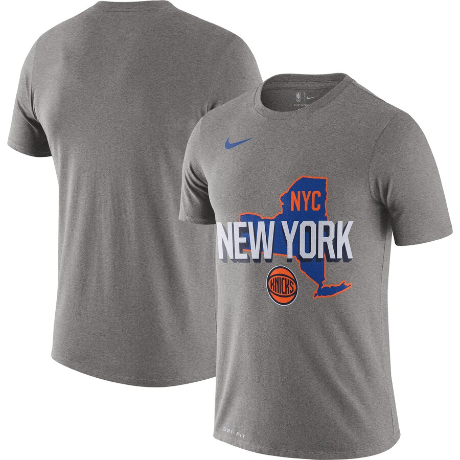 Men 2020 NBA Nike New York Knicks Heather Gray 201920 City Edition Hometown Performance TShirt